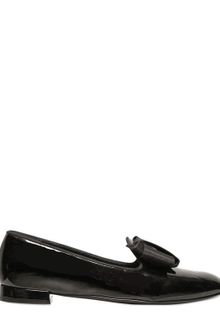 Giorgio Armani 10mm Patent Loafers with Grosgrain Bow - Lyst