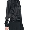 Givenchy Pussy Bow Silk Satin Shirt in Black - Lyst