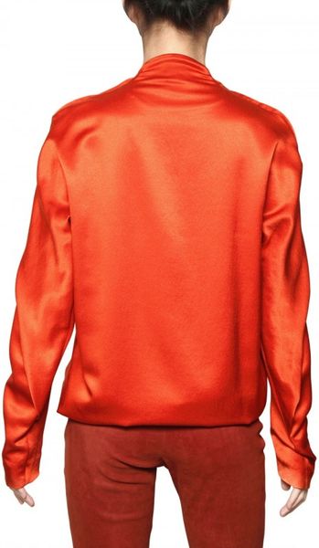 Haider Ackermann Wool Silk Satin Shirt in Orange | Lyst