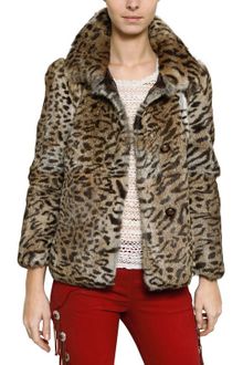 Isabel Marant Leopard Print Rabbit Fur Coat - Lyst