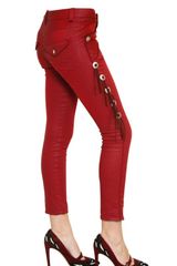 Isabel Marant Suede Fringed Waxed Cotton Denim Jeans