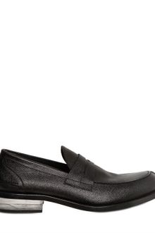 Jil Sander Hammered Leather Plexi Heel Loafers - Lyst