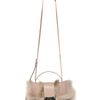 Jimmy Choo Rebbel Shearling Shoulder Bag in Beige (camel) - Lyst
