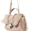 Jimmy Choo Rebbel Shearling Shoulder Bag in Beige (camel) - Lyst