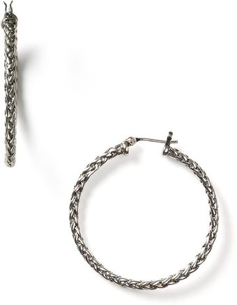 Ralph Lauren Lauren By Ralph Lauren Large Textured Braided Hoop Earrings - Lyst