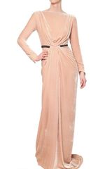 Maria Lucia Hohan Gathered Velvet Dress with Crystal Belt