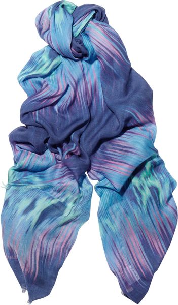 Matthew Williamson Printed Modal and Cashmere Blend Scarf in Blue (multicolored) - Lyst