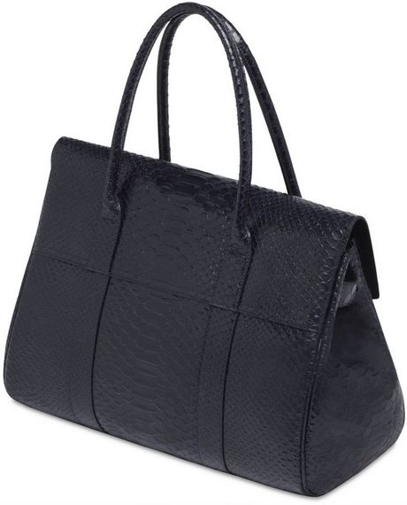 Mulberry Bayswater Silky Snake Shiny Leather Bag in Blue (navy) Mulberry Bayswater Silky Snake Shiny Leather Bag in Blue (navy)