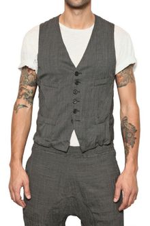 Neil Barrett Creased Pattern Suiting Wool Mix Vest - Lyst