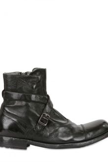 Officine Creative Side Buckle Brushed Leather High Boots - Lyst