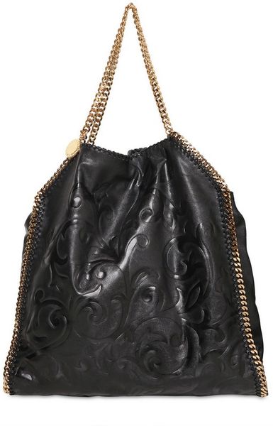 Stella Mccartney Large Falabella Embossed Faux Nappa Bag in Black - Lyst