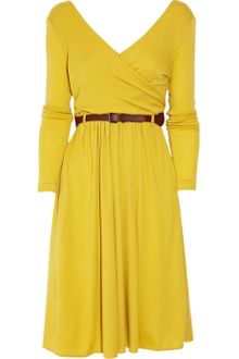 Tibi Belted Wool Wrap Dress - Lyst