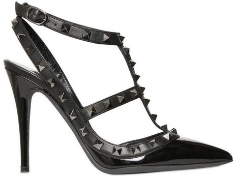 Valentino 100mm Rock Stud So Noir Patent Pumps in Black - Lyst
