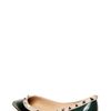 Valentino 10mm Rock Stud Patent Pointy Ballerinas in Green - Lyst