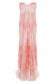 Alexander McQueen Anemone Silk Chiffon Bustier Dress - Lyst