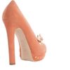 Alexander Mcqueen Shell Skull Peeptoe Pump in Orange (coral) - Lyst