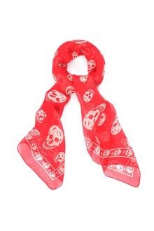 Alexander McQueen Flamebeige Silk Skull Scarf - Lyst