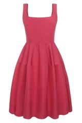 Alexander McQueen Raspberry Silk Faille Cocktail Dress