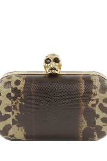 Alexander McQueen Spotted Karung Skull Box Clutch - Lyst