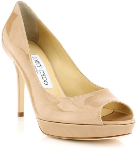 Jimmy Choo Beige Patent Luna in Beige - Lyst