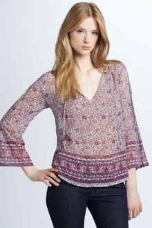 Joie Sadira Printed Silk Blouse - Lyst