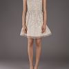 Alice + Olivia Alyssa Party Dress in Beige (nude) - Lyst