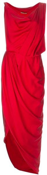 Balenciaga Maxi Dress in Red - Lyst