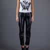 Balmain Leather Capri Trousers in Black - Lyst