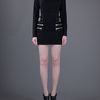 Balmain Quilted Suede Skirt in Black - Lyst