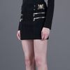 Balmain Quilted Suede Skirt in Black - Lyst
