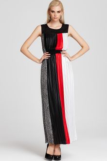 BCBGMAXAZRIA Color Block Gown Pleated - Lyst
