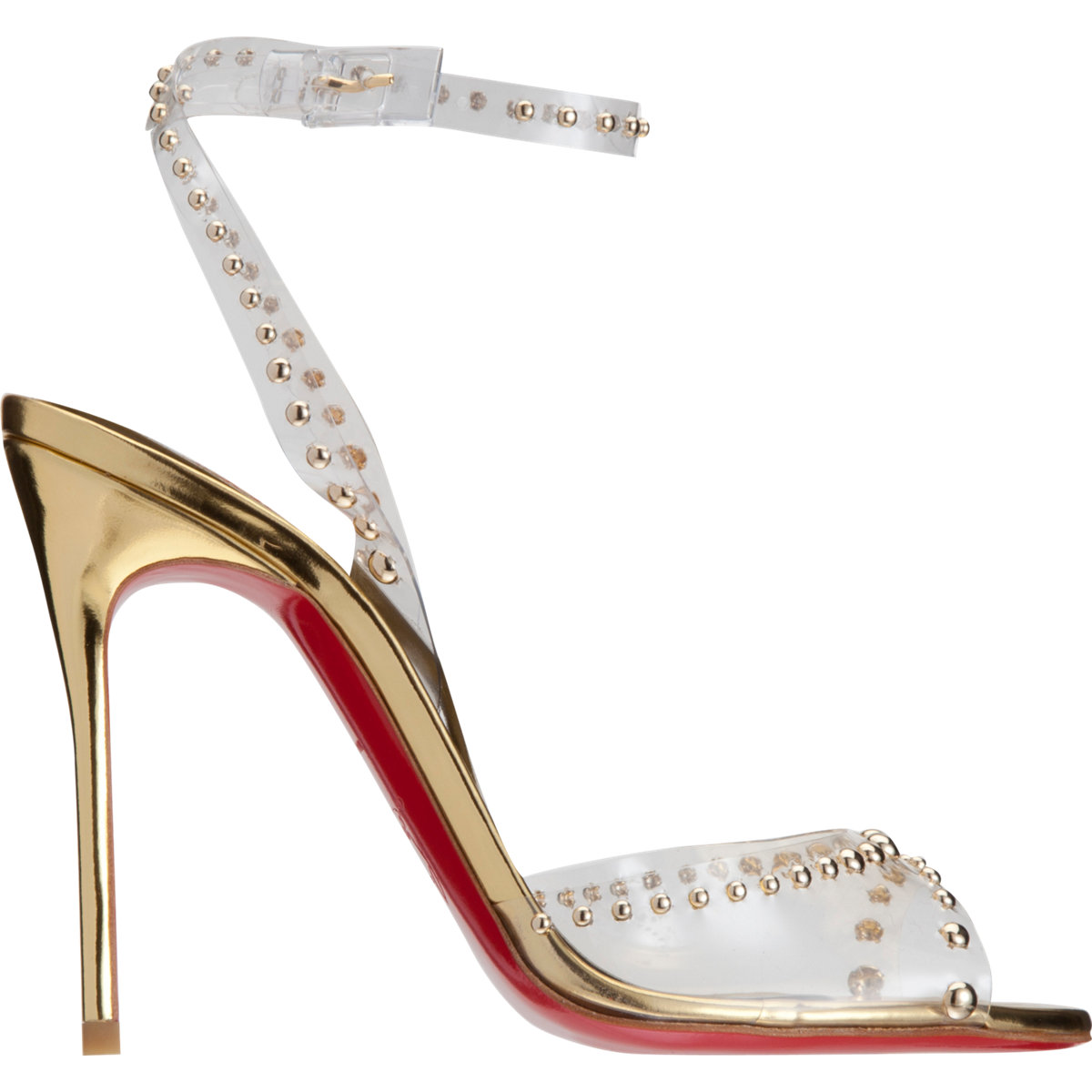 Shoeniverse: Clear as Day - CHRISTIAN LOUBOUTIN Gold Icone A Clous ...  