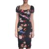 Dolce & Gabbana Flower Print Cap Sleeve Dress in Black (floral) - Lyst
