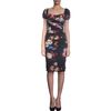 Dolce & Gabbana Flower Print Cap Sleeve Dress in Black (floral) - Lyst
