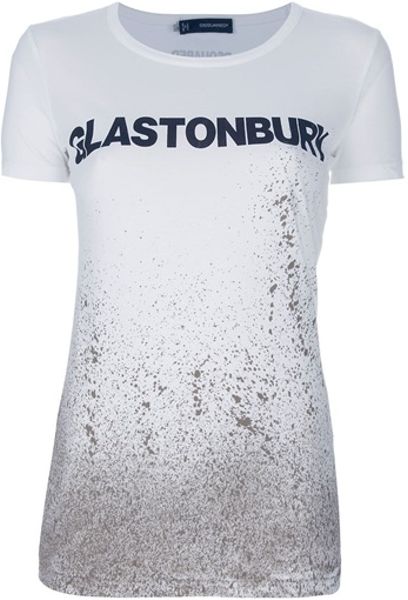 Dsquared2 Printed Tshirt in White - Lyst