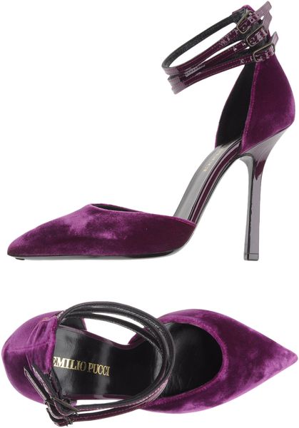 Emilio Pucci Closedtoe Slipons in Purple - Lyst
