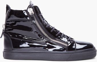 Giuseppe Zanotti Black Patent Leather Sneakers - Lyst