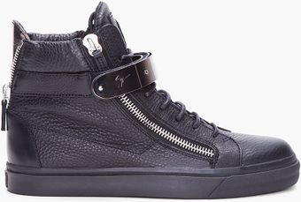 Giuseppe Zanotti Black Velcro Bar Sneakers - Lyst