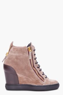 Giuseppe Zanotti Taupe Lorenz Wedge Sneakers - Lyst