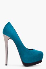 Giuseppe Zanotti Turquoise Suede Eva Pumps