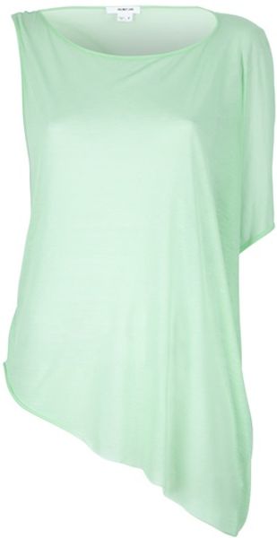 Helmut Lang Asymmetric Top in Green - Lyst