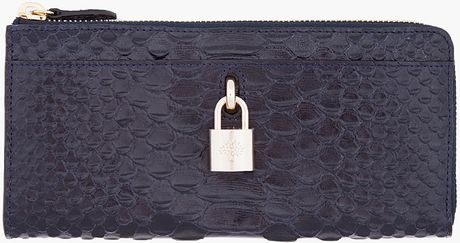 Mulberry Ink Blue Scaled Hetty Wallet in Blue (ink) - Lyst