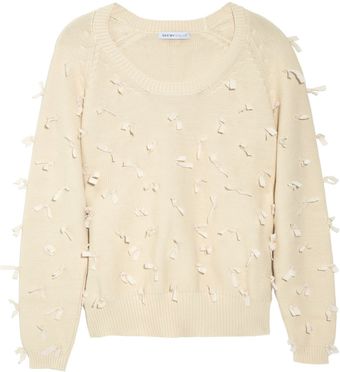 See By Chloé Bowappliquéd Knitted Cotton Sweater - Lyst