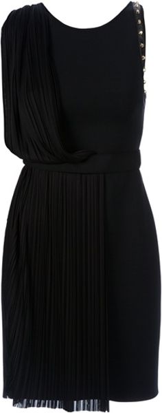 Versace Sleeveless Stud Detal Dress in Black - Lyst