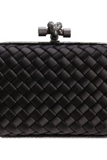 Bottega Veneta Knot Intrecciato Satinsnakeskin Clutch - Lyst