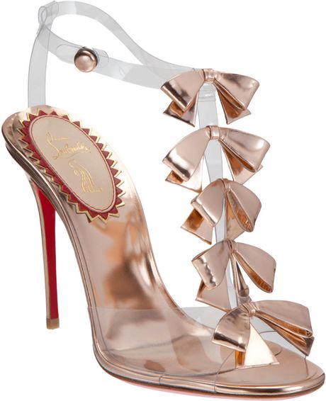 Christian Louboutin Bow Bow in Gold - Lyst