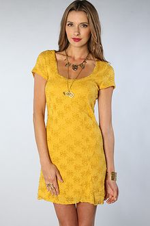 Free People The Daisy Godet Dress in Mustard - Lyst