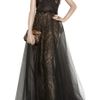 Marchesa Strapless Tulle and Lace Gown in Black - Lyst