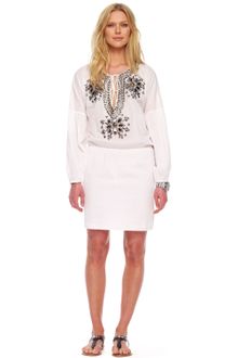 Michael by Michael Kors Embellished Peasant Dress - Lyst