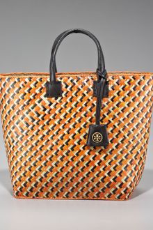 Tory Burch Straw Small Tote - Lyst